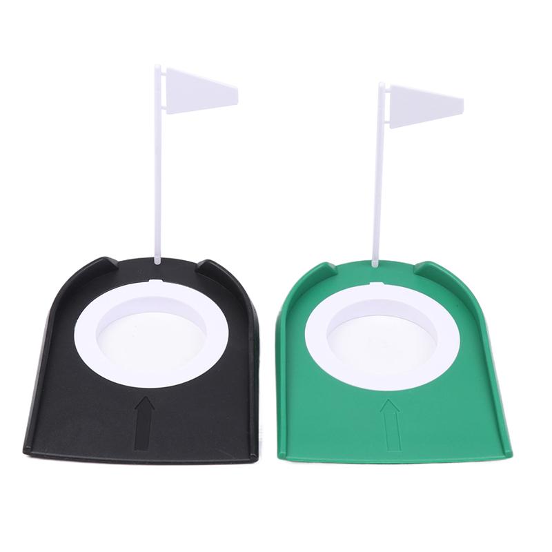 Тренажер для гольфа в помещении с лункой, паттер с флагом, тренировочное приспособление для игры на лужайке, домашнее учебное приспособление для игры во дворе, регулируемое отверстие