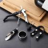 5PCS Stainless Steel Wine Bottle Openers Decanter Corkscrew Screw Cap Kitchen Bar Accessories Tool Set