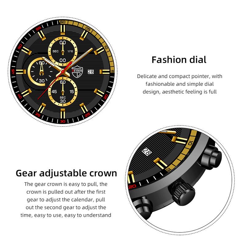 Fashion Calendar Watch Men's Watch Quartz Watch Men's Leather Watch Casual Watch Sports Watch Student Watch Men's