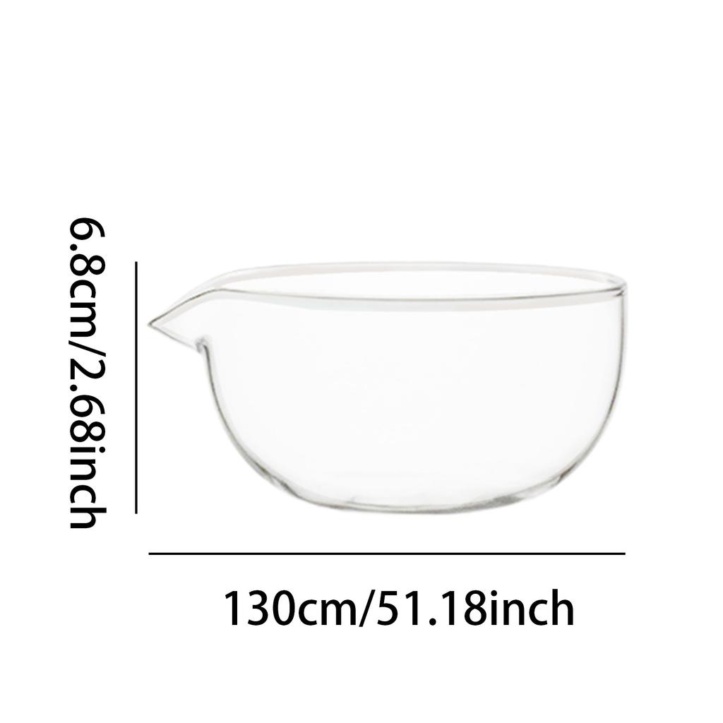600ml Transparent Glass Matcha Bowl With Spout Unique Heat Resistant Scratch Resistant Bowl For Iced Tea Matcha Bowl