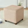 Velvet Ottoman Stool Cover Elastic Square Footstool Covers S/M All-inclusive Footrest Slipcovers for Living Room Housse De Pouf