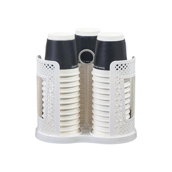 Держатель для бумажных стаканчиков, вращающийся поднос, диспенсер для хранения стаканчиков с 3 отделениями, пластиковый органайзер для кофейных стаканчиков для столешниц, кухонный кофе