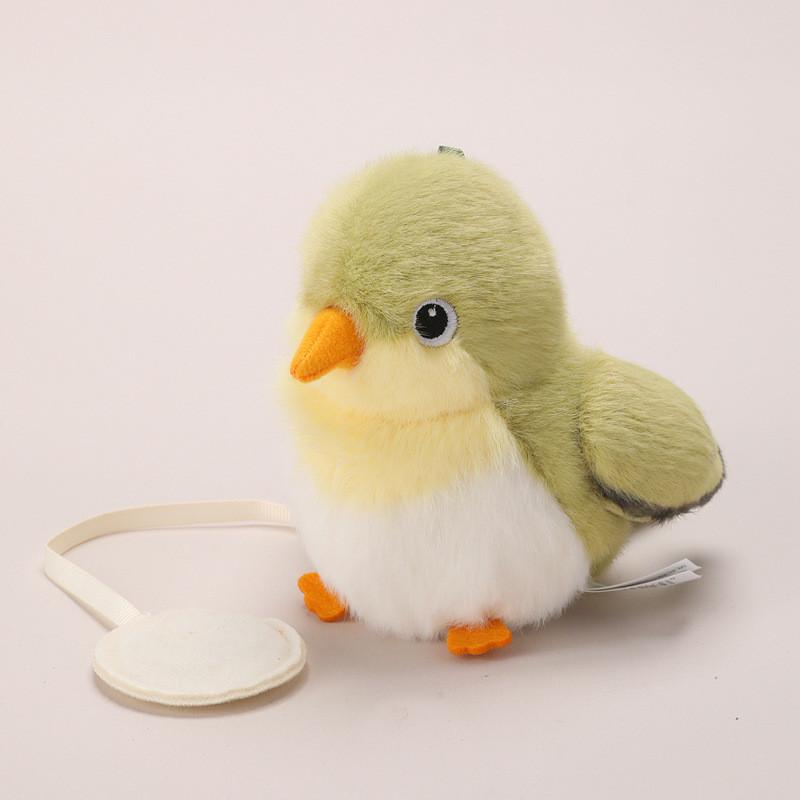 Simulated Island Canary White Eye Red Whiskered Bulbul Plush Toy Doll For Collectors And Backpack Decor