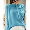 Tooxika New Round Neck Solid Color Knitted Sweater Top Retro Jacquard Pullover Sweater For Women
