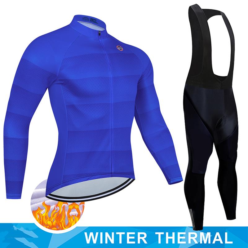 2026 Winter Fleece Warm Winter Thermal Fleece Cycling Jersey Set Man's Long Sleeves Cycling Kits Mountain Bike Jersey Road Bike Cycling Suit
