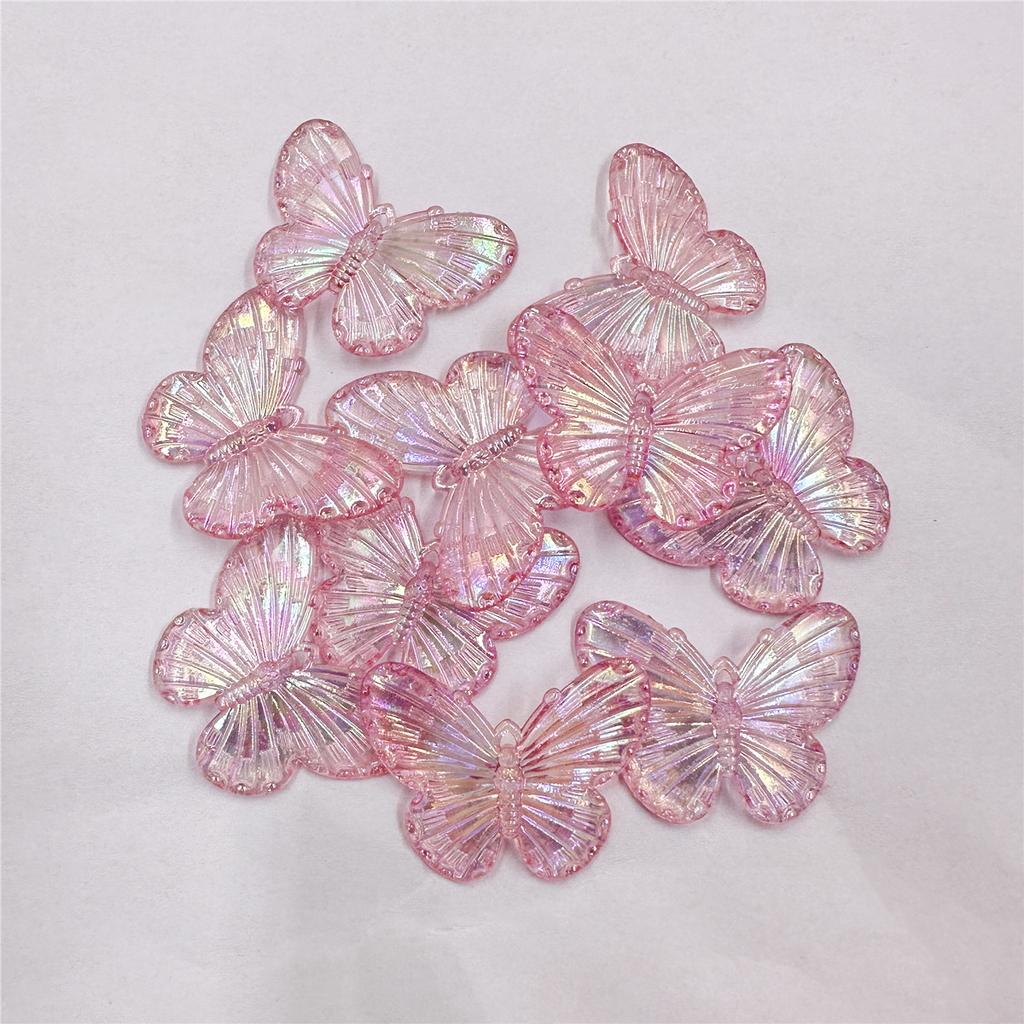 Креативные модные ювелирные изделия, аксессуары, сделай сам, материал для ожерелья, бусины-бабочки, изготовление браслетов, лазерные цветные бусины 30 * 23 мм, 10 шт.