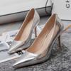 Sexy High Heels Pumps Shoes Woman Elegant 2024 Large Size 46 Leather Luxury Gold Silver Women's Heeled Party Wedding Shoe Ladies