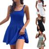 Summer Dresses For Women Beach Solid Tshirt Sundresses Casual Sport Yoga Dress