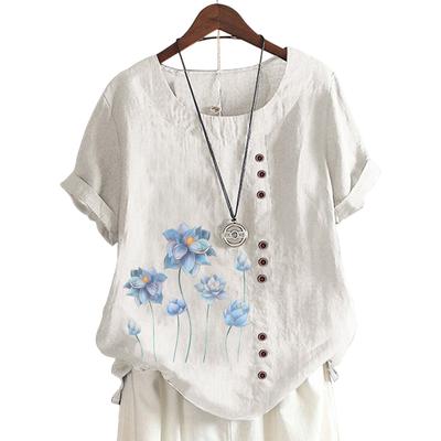 Женская повседневная хлопковая футболка с принтом, 11 цветов