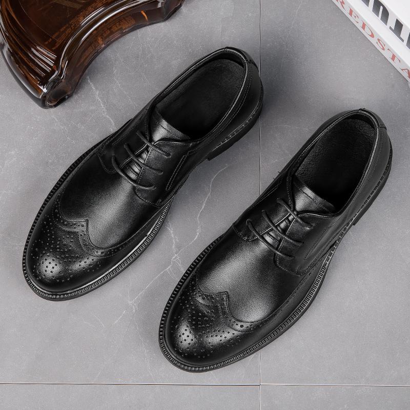 FashionNew Мужские оксфордские туфли из натуральной кожи, дышащие уличные кроссовки, роскошные брендовые мужские туфли-броги ручной работы, повседневная деловая обувь