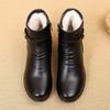 Winter Cotton Shoes Short Boots Warm Velvet Flat Sole Soft Sole Non-slip Comfortable Human Leather Shoes Women's Shoes