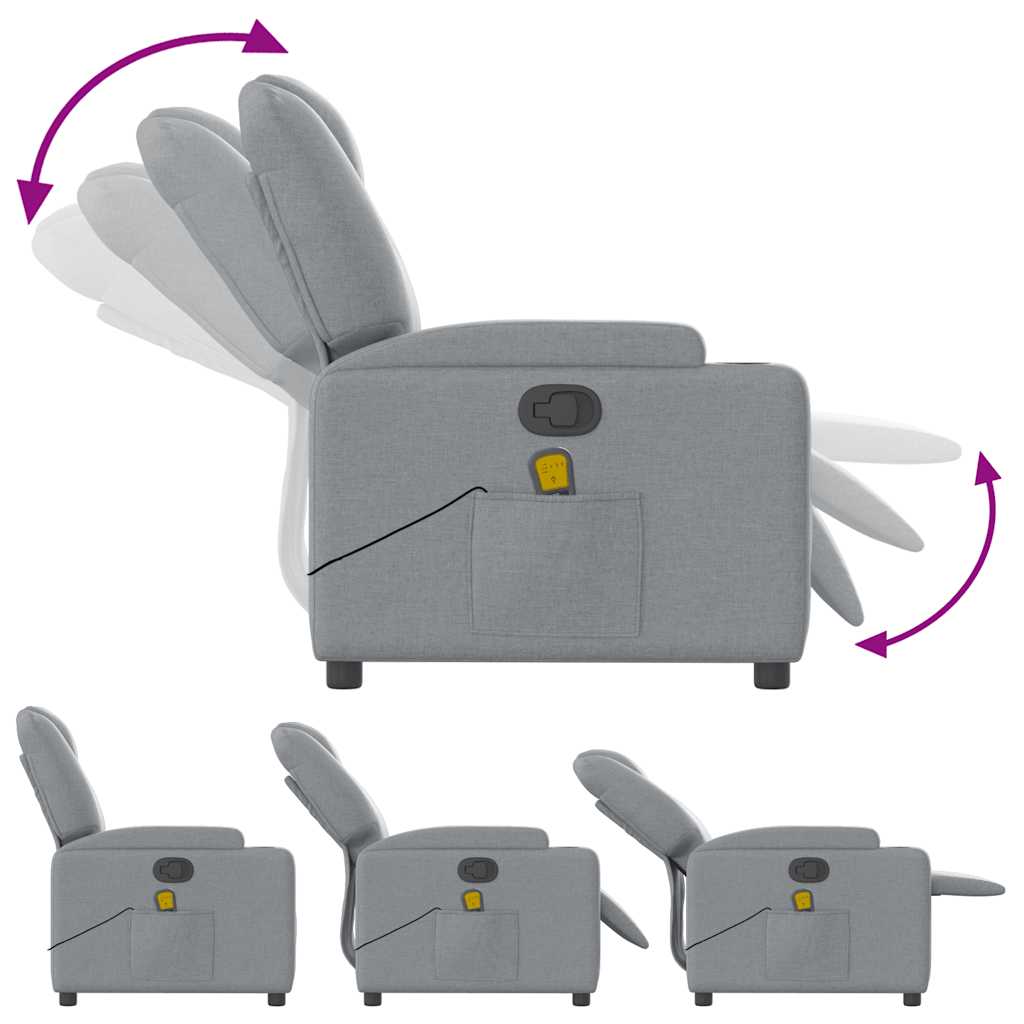 Massage Chair Light Grey Fabric