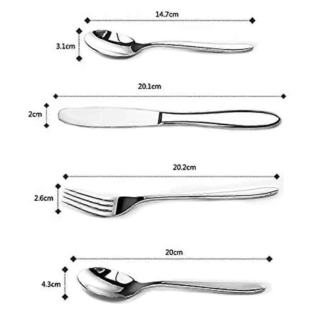 24 Piece Flatware Set Stainless Steel Cutlery with Knife Fork Spoon Teaspoon Dinnerware Cutlery Set with Gift Box