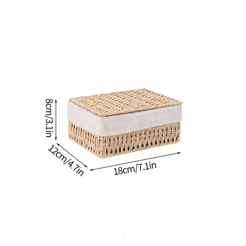 Large Wicker Bread Basket With Linen Liner Handmade Rattan Bread Serving & Storage Basket Snack Sundries Cosmetic Storage Case