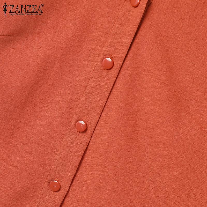 ZANZEA Женская блузка и шорты, повседневный костюм из двух предметов, летний комплект