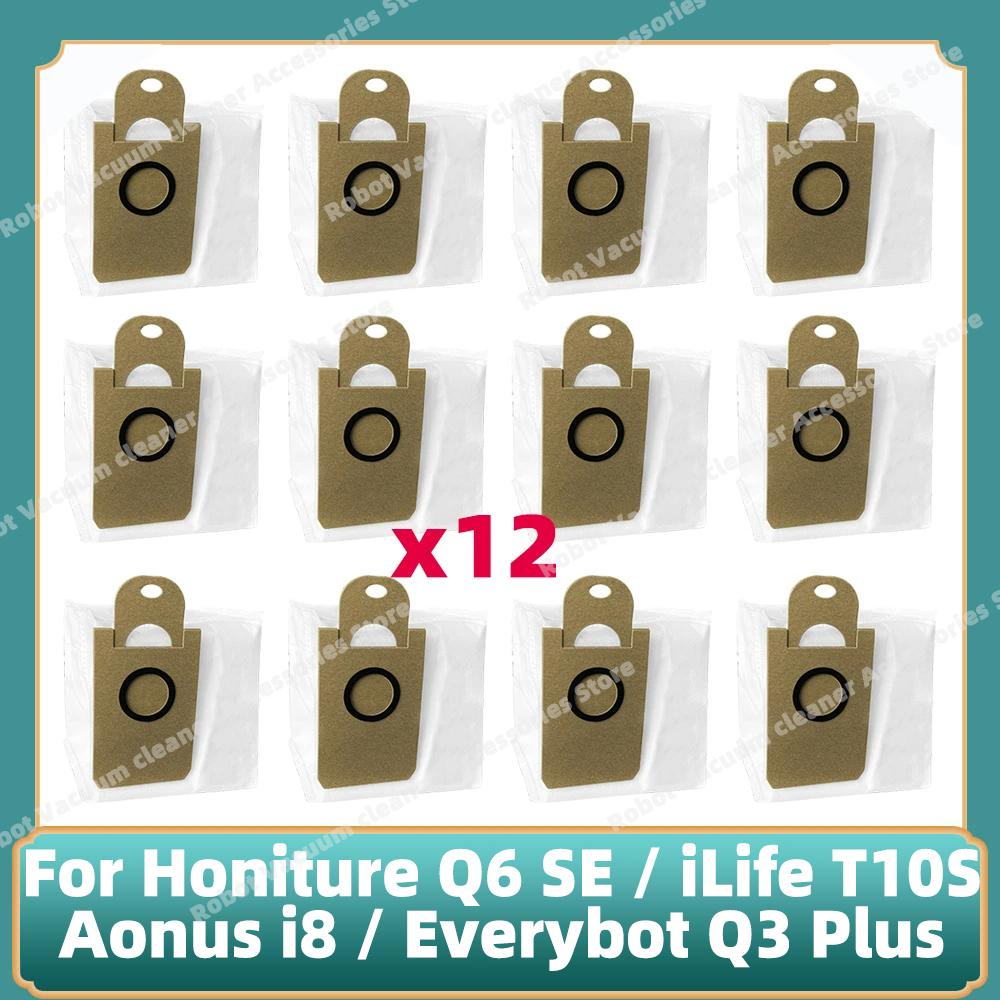 Compatible for Honiture Q6 SE / iLife T10S / Aonus i8 / Everybot Q3 Plus / Q3 Parts Main Side Brush Cloth Filter Dust Bag