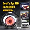 3 Inch Car Devil Eyes Lens Lights Dynamic Demon Headlight Assembly With Remote Control Car Retrofit Kits Auto Accessories
