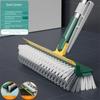High Quality 5 In 1 Floor Scrub Brush Plastic Rotating Sweeping Artifact Gap Scrub Stainless Steel Broom Brush Windows