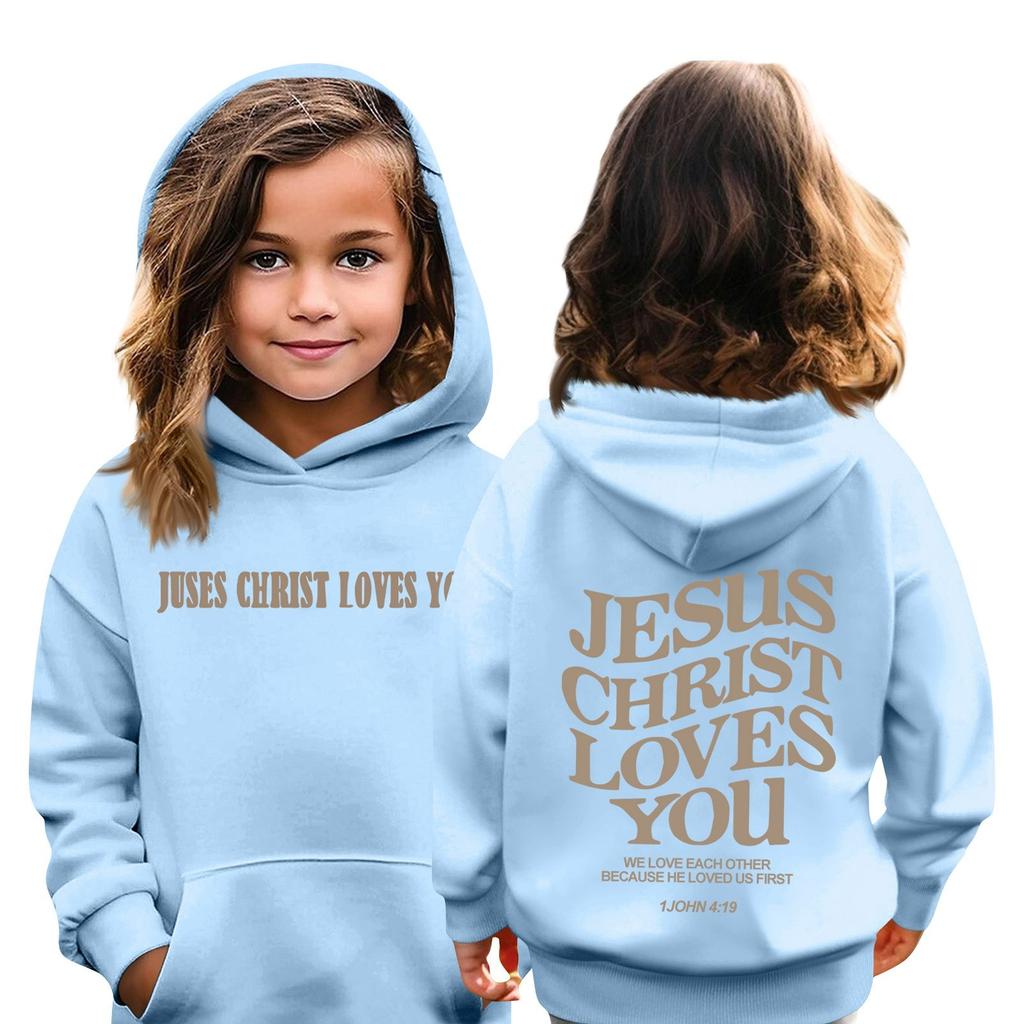 Детская толстовка с капюшоном для мальчиков и девочек, модная принтованная толстовка с длинными рукавами и карманом