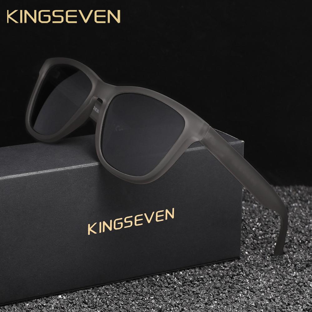 Kingseven Новые модные солнцезащитные очки для мужчин/женщин UV400 поляризованные линзы очки высокого качества классические матовые большие оправы водительские очки