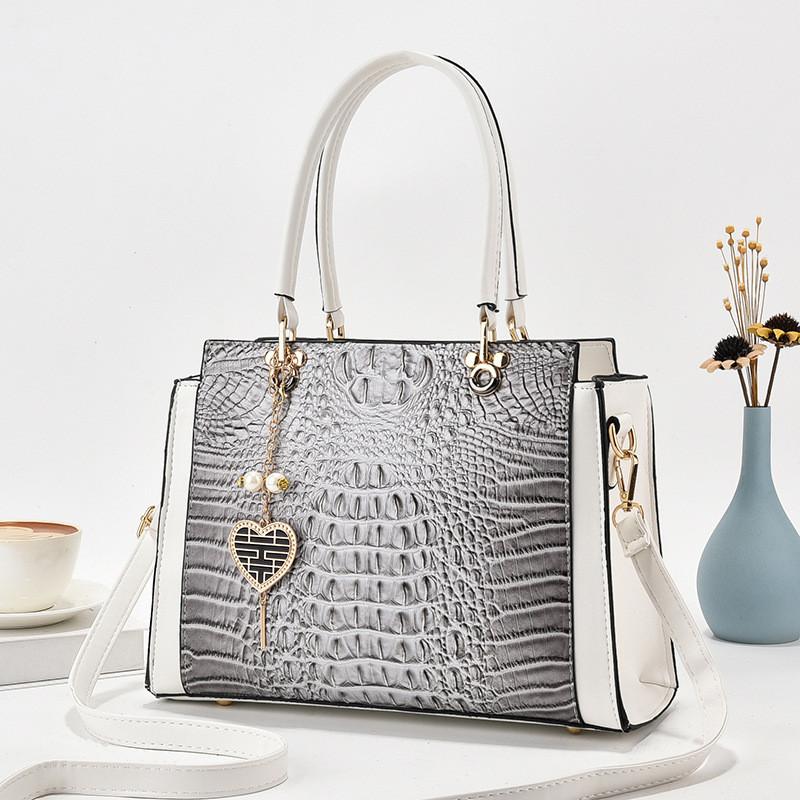 Luxurious High-end Crocodile Pattern Handbag Stylish Shoulder Bag Versatile Casual Tote With Large Capacity For Moms
