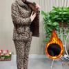 Winter Plus Velvet Thick Cotton-padded Jacket and Trousers Pajamas Suit Women's Warm Padded Jacket Two-piece Cotton-padded Jacket