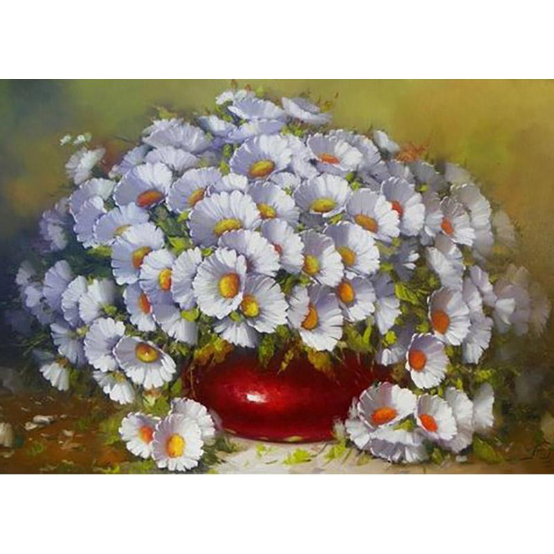 5D DIY Diamond Painting Flowers Rose In Vase Cross Stitch Kit Full Drill Embroidery Mosaic Wall Art of Rhinestones Decor Gift