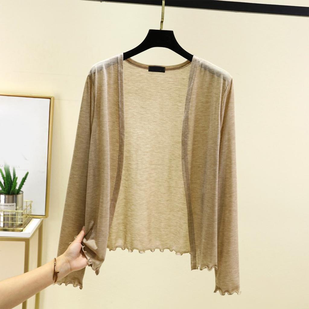 Women's Loose And Comfortable Long Sleeve Short Cardigan Vest Lightweight Outerwear