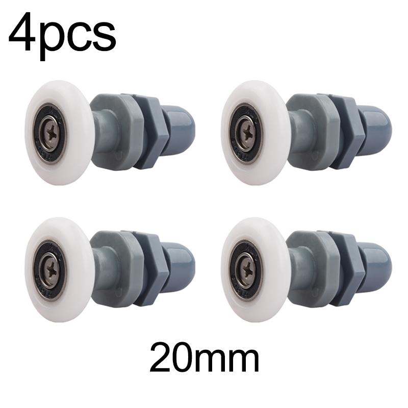4pcs Shower Door Rollers for Frameless Glass Shower Doors with Reinforced Nylon Wheels and Sturdy Aluminum Alloy Core