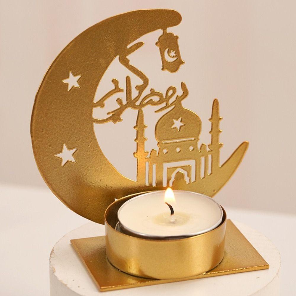 Gold Black Ramadan Candlestick Iron Art Ramadan Candle Holder Candle Holders Islam Muslim Party