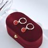 Red Round Ear Buckles In The Year of Birth, Light Luxury High-end Earrings