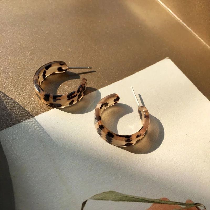 Корейская мода Прозрачные акриловые геометрические серьги-кольца С-образной формы для женщин и девушек Тренды Висячие серьги Вечеринка Путешествия Украшения Подарок