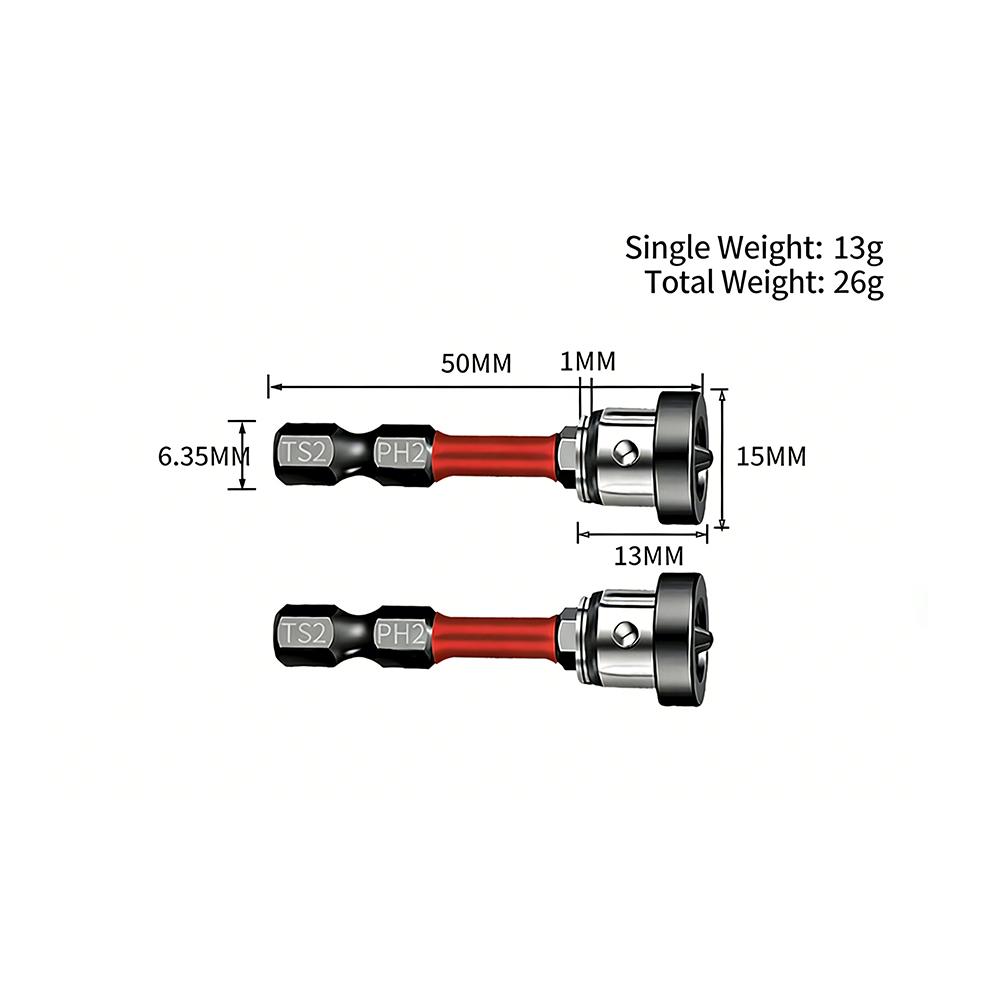 Магнитные позиционирующие биты для отвертки Бита для гипсокартона 50 мм Головка для позиционирования шурупов для гипсокартона Инструменты для сверления