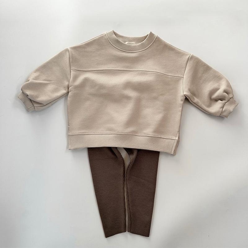 Autumn Winter Children's Pullover Sweater Tops Knitted Cotton Round Neck Long-Sleeved Boys and Girls Sweatshirts Children's Clothing Hoodie