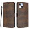 For iPhone 15 Cases Wallet Stand Retro Texture Leather Phone Cover with Lanyard