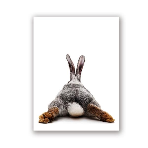 Rabbit Bubble Gum Art Poster Prints Blue Pink Nursery Wall Art Canvas Paintings Wall Picture Baby Animals Bunny Nursery Decor