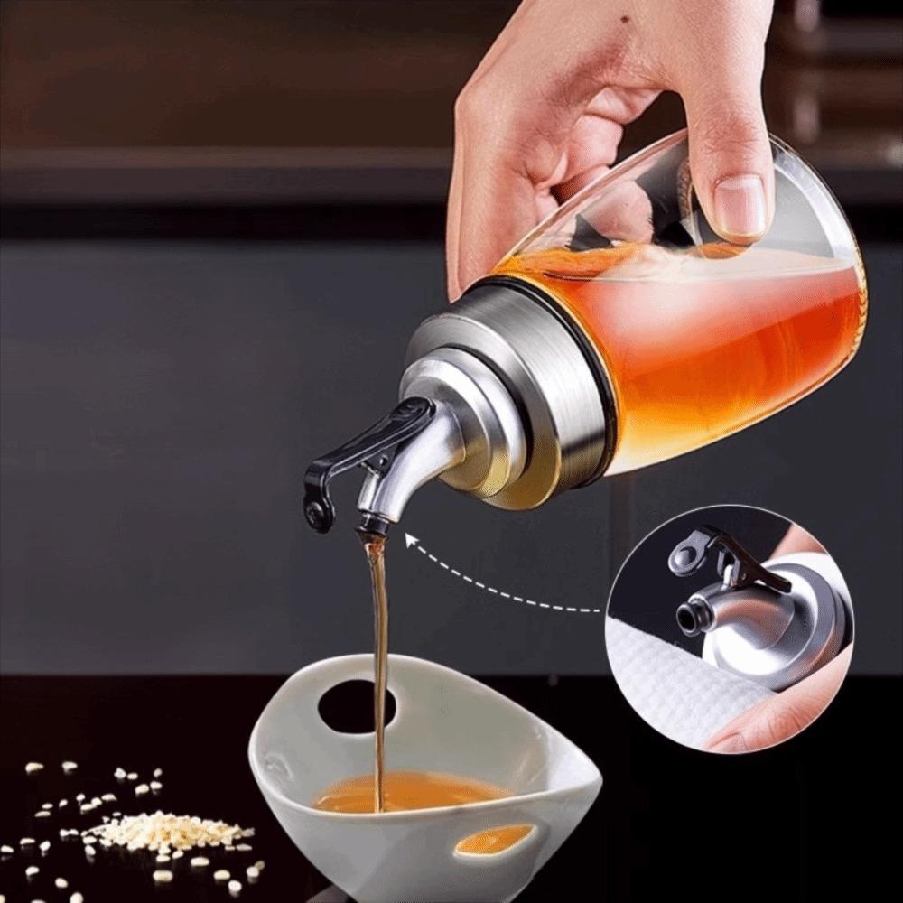 2PCS Refillable Glass Oil Bottle 160ML Kitchen Soy Sauce Bottle Vinaigrette Dispenser Picnic