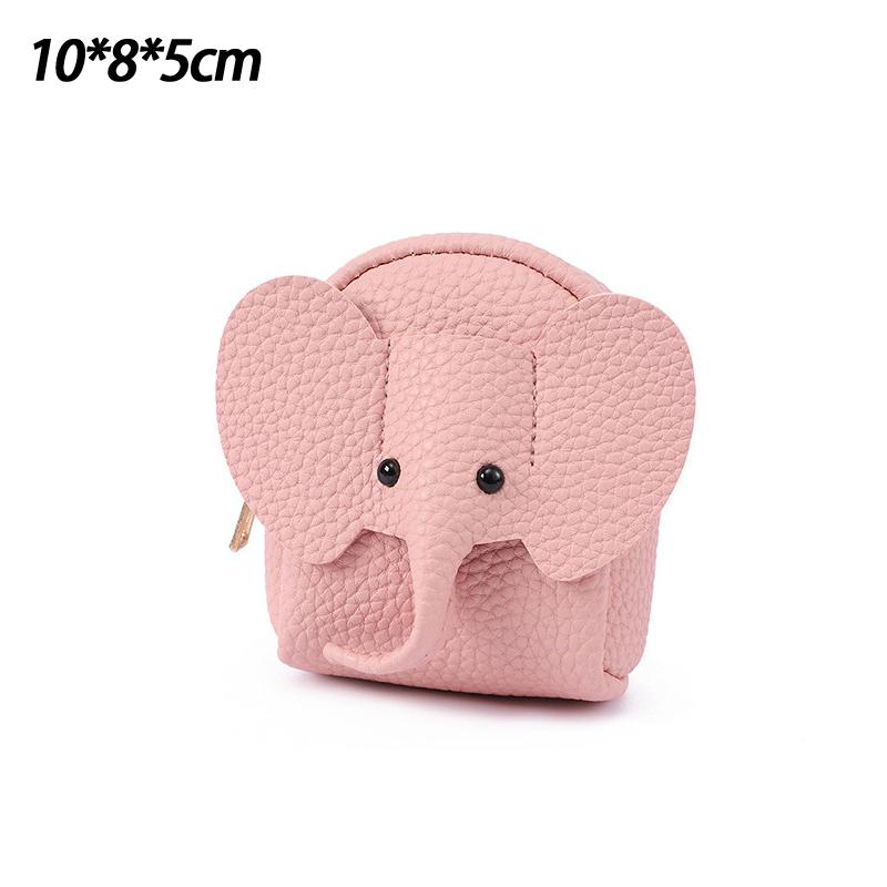 Кожа PU Мини-кошелек для монет в виде слоненка Женская сумка Подвеска Креативный держатель для карт Хранение Помады Конверт Застежка-молния Мешок для денег