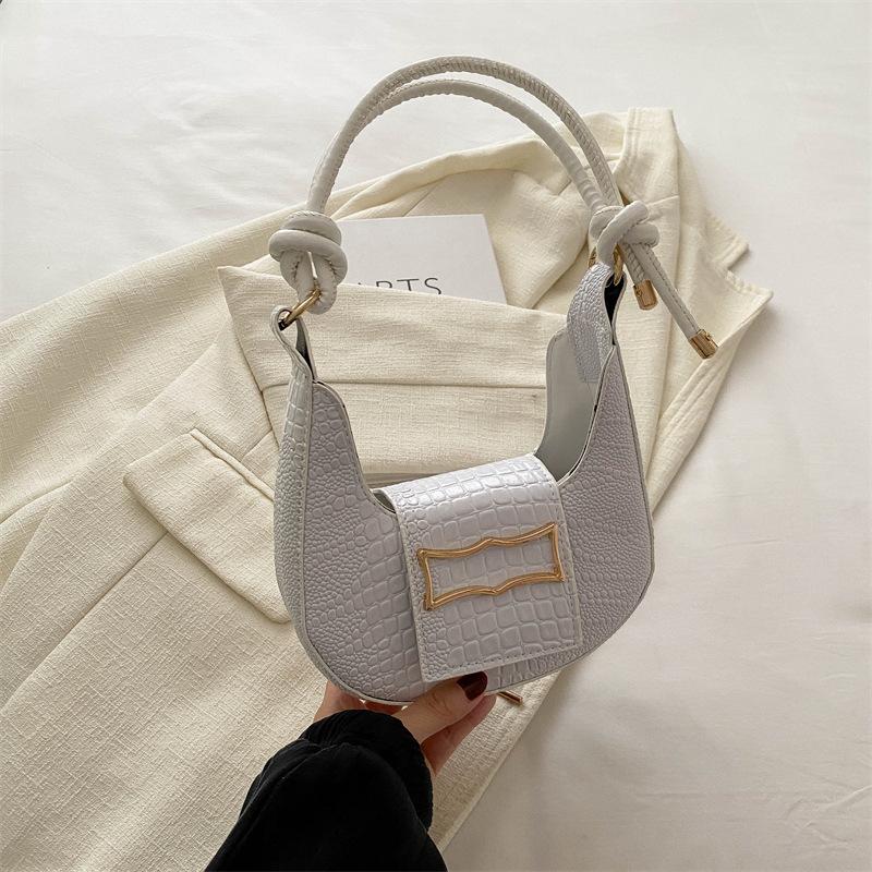 Сумка через плечо для женщин, летняя, новая, красивая, в корейском стиле, женская, простая, однотонная, сумка-полумесяц