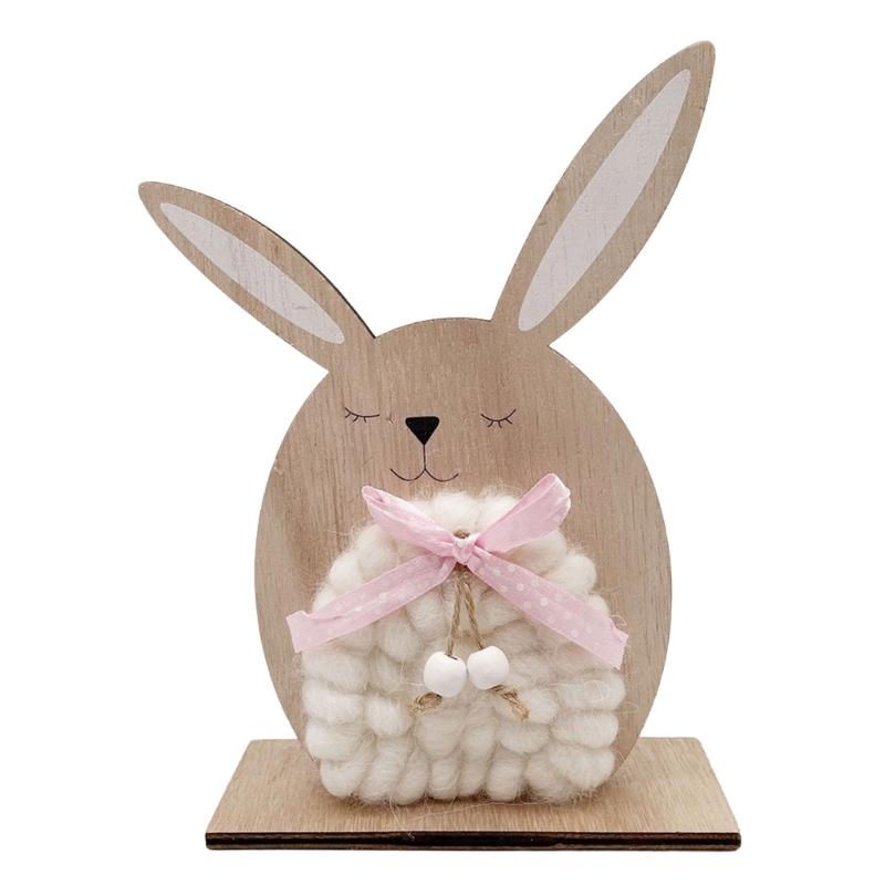 Пасхальные кролики Деревянные скульптуры Кролик Фигурка Скульптура кролика для элегантного украшения дома и праздничных экспозиций