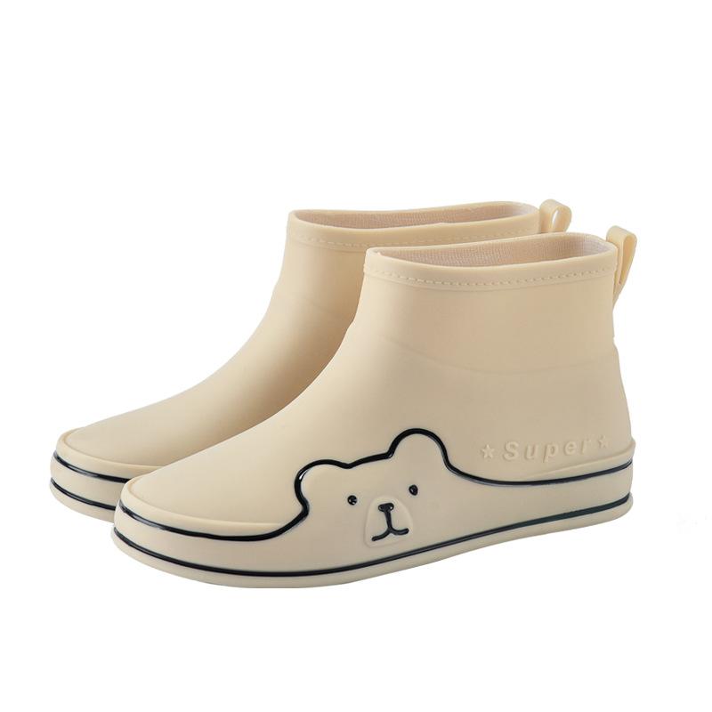 Новая дождевая обувь женская модная водная обувь нескользящая верхняя одежда милые водонепроницаемые ботинки универсальные мультяшные резиновые сапоги студенческая уличная обувь