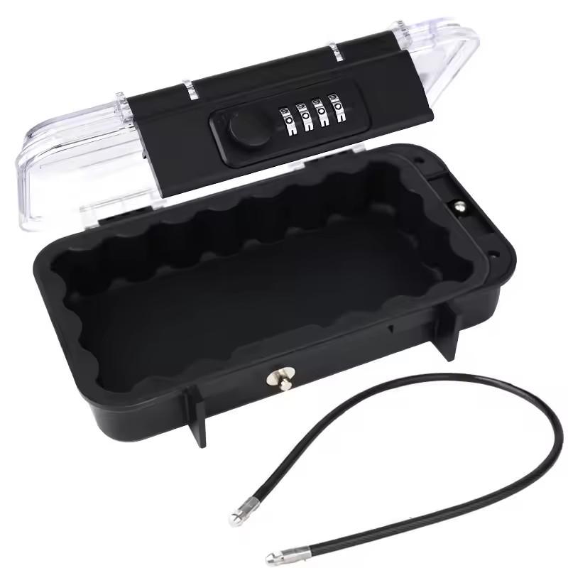 Creative Portable 4-digit Combination Lock Beach Safe Box With Steel Wire Outdoor Camp Sports Cycling Swim Security Storage Box