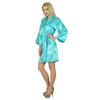 Bimba Women Short Satin Getting Ready Robe Bridesmaid Kimono Sleeve Coverup