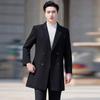 Men's Business Casual Mid-Length Wool Blend Overcoat