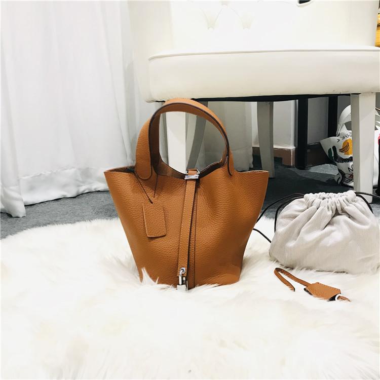 Модная сумка-корзина, женская сумка, сумка-ведро, новая повседневная сумка-ведро из коровьей кожи с верхним слоем