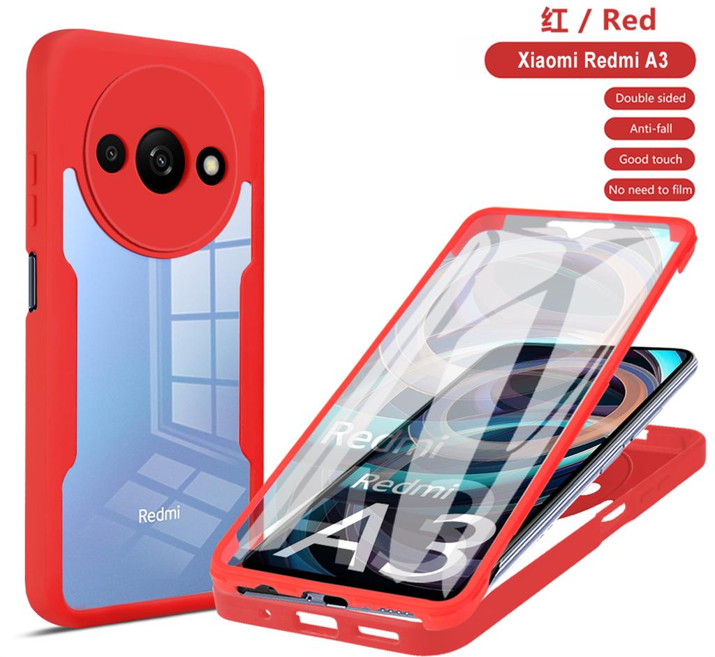 Для Redmi A3 Xiaomi 360 Чехол для телефона Полная защита Протектор экрана Защита объектива камеры Бампер Чехол Funda