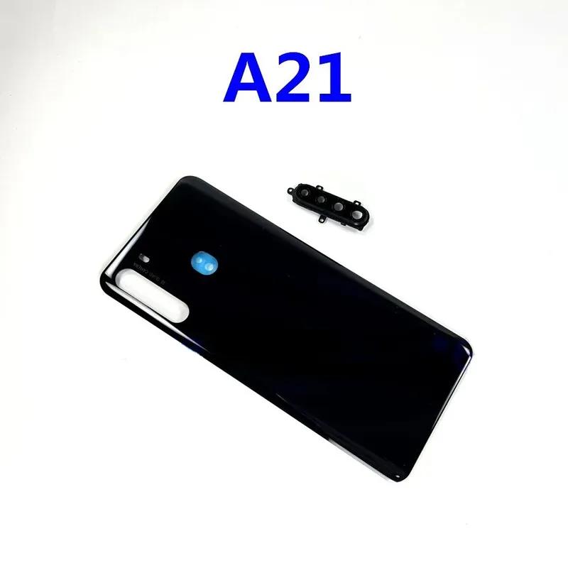 Задняя крышка для Samsung Galaxy A21 A215 SM-A215 Корпус задний Крышка аккумулятора Средняя рамка Запчасти для ремонта