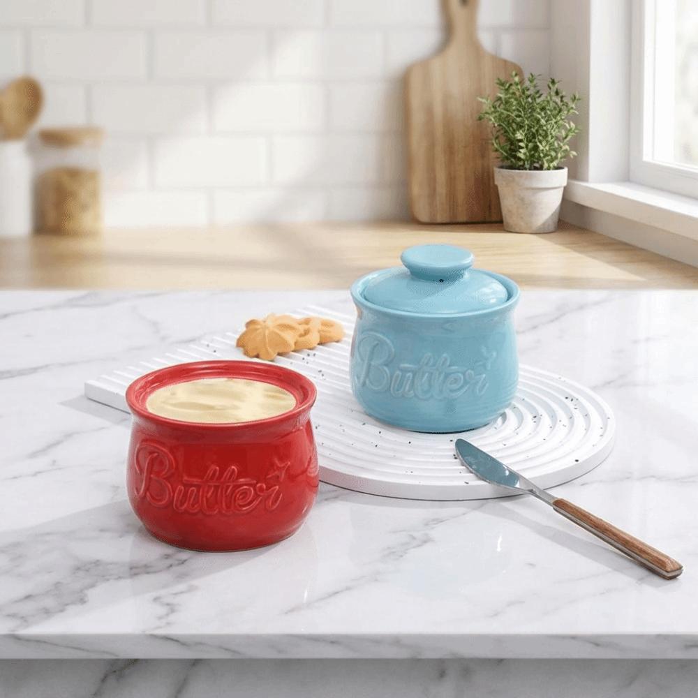 Large Capacity Ceramic Butter Bell Crock Keep Fresh Butter Keeper Cheese Storage Box  Farmhouse