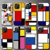 Чехол для телефона Mondrian Color Square Art для Iphone 11 12 Mini 13 14 Pro Xs Max X 8 7 6s Plus 5 Se Xr Shell