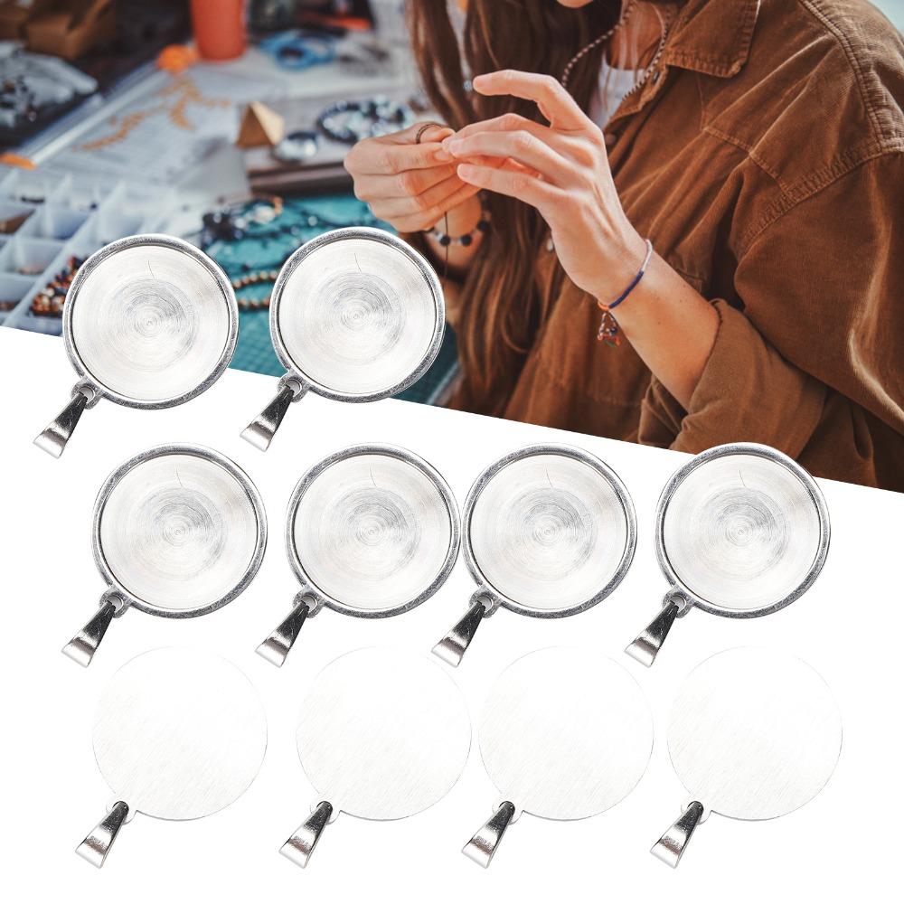 10pcs 20mm Size Round Pendant Tray Stainless Steel Material Blank Pendant Tray Necklace Making